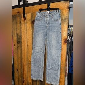 Princess Polly Light Blue Straight Leg Jeans